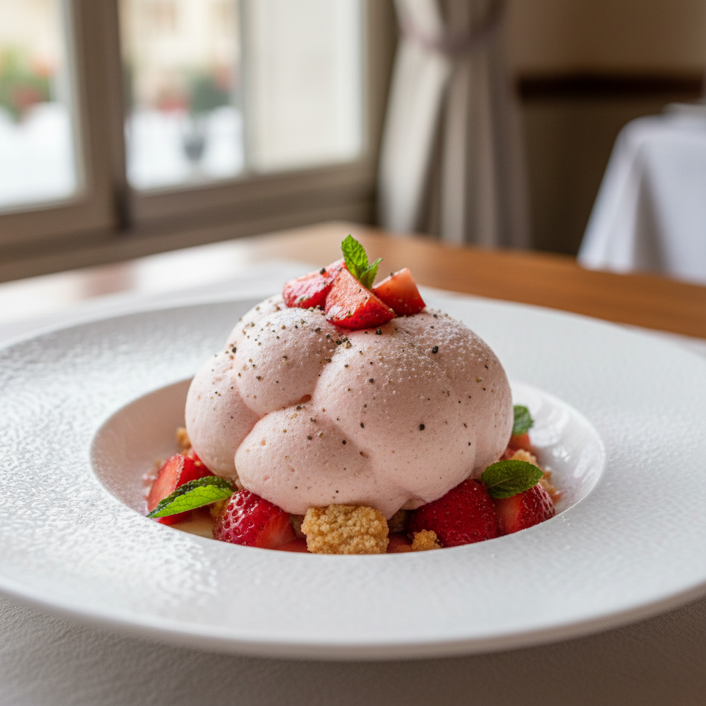 Nuage de Mousse à la Fraise et au Poivre Noir de Sarawak