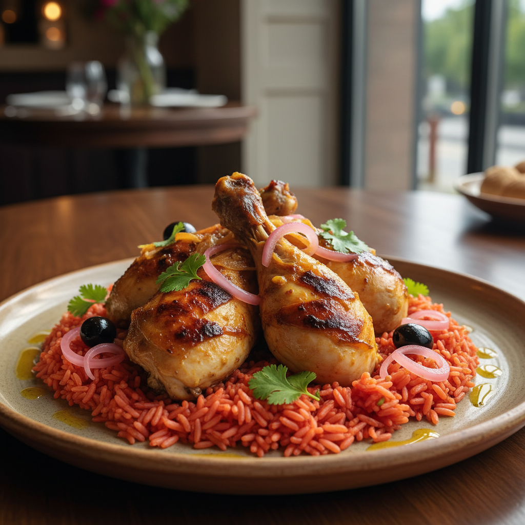 Bol Yassa express au poulet et riz rouge parfumé