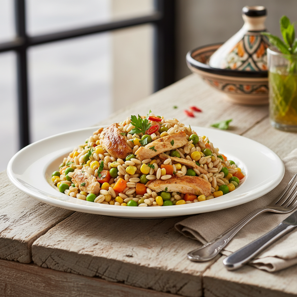 Mouhamza (Ebly aux petits légumes et poulet)